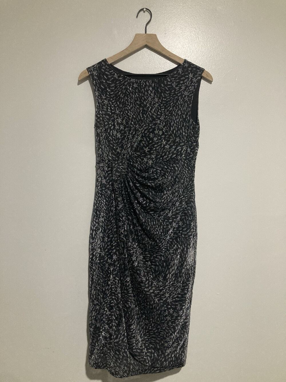 Valerie Bertinelli Ruched Sparkle Dress Casual Chic Evening Date Night Size 6